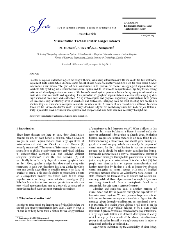 (PDF) Visualization Techniques for Large Datasets
