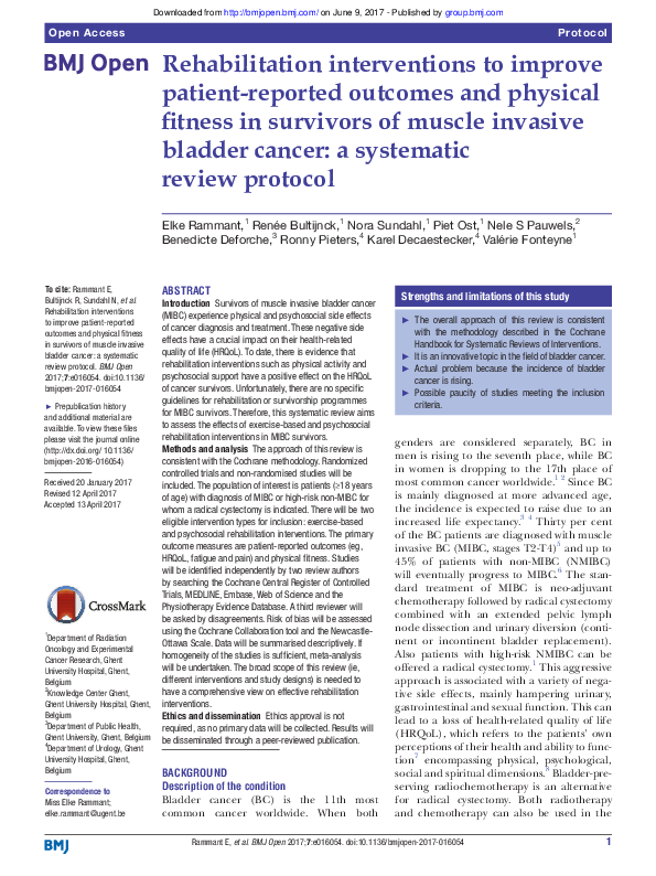 (PDF) Rehabilitation interventions to improve patient-reported outcomes ...