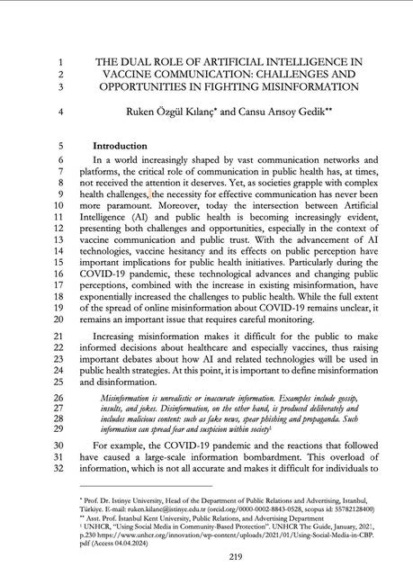 (PDF) THE DUAL ROLE OF ARTIFICIAL INTELLIGENCE IN VACCINE COMMUNICATION ...