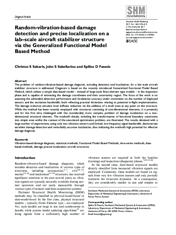 (PDF) Random-vibration-based damage detection and precise localization ...