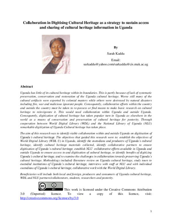 (PDF) Collaboration in digitising Cultural Heritage as a strategy to ...