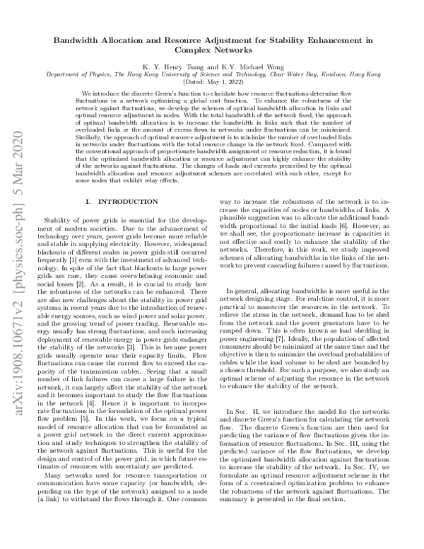 (PDF) Bandwidth Allocation and Resource Adjustment for Stability ...