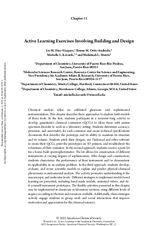 (PDF) Active Learning Exercises Involving Building and Design