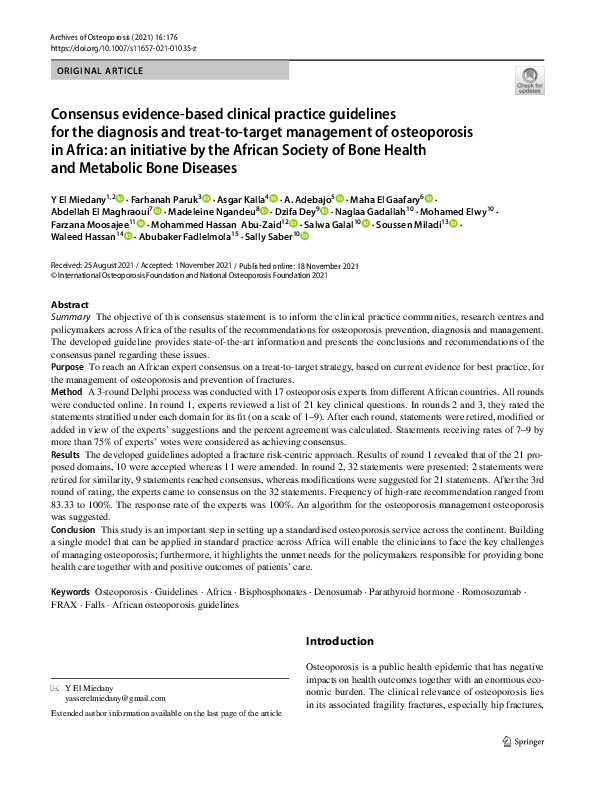(PDF) Consensus evidence-based clinical practice guidelines for the ...