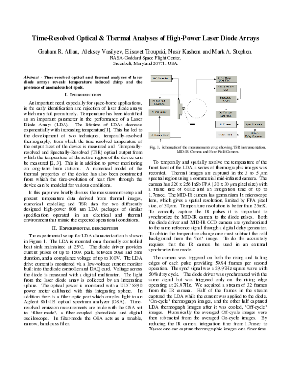 (PDF) Time-Resolved Optical & Thermal Analyses of High-Power Laser ...