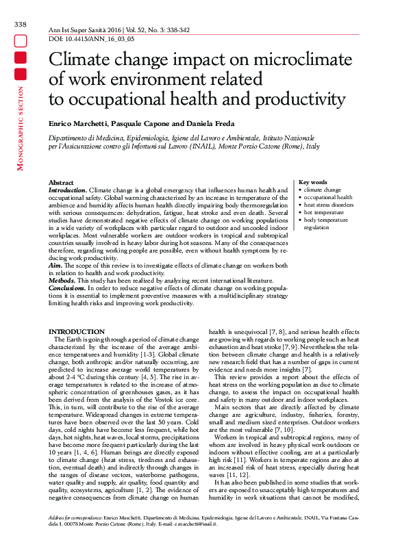 (PDF) Climate change impact on microclimate of work environment related ...