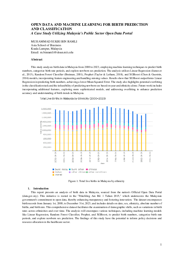 (PDF) OPEN DATA AND MACHINE LEARNING FOR BIRTH PREDICTION AND ...