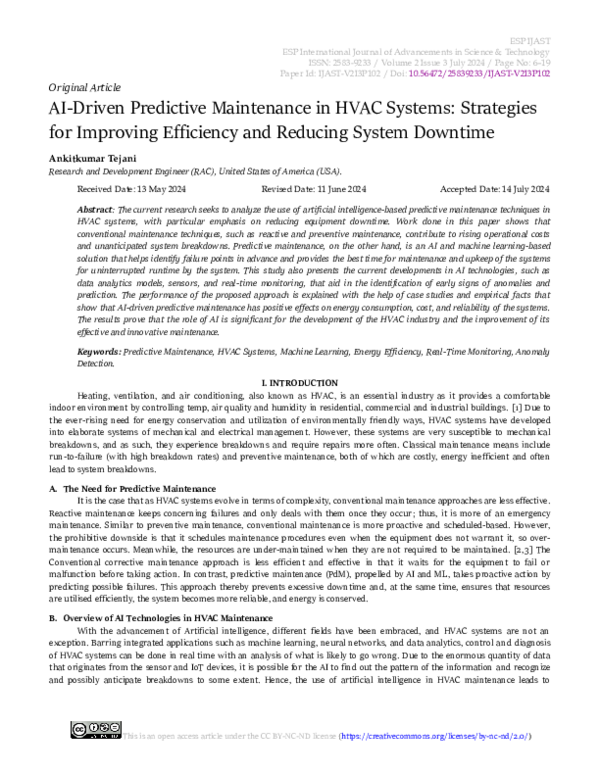 (PDF) AI-Driven Predictive Maintenance in HVAC Systems: Strategies for ...