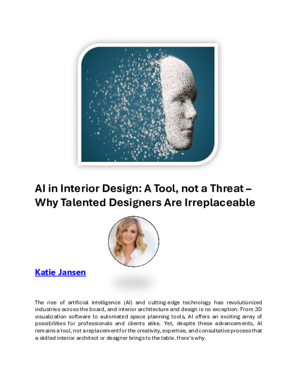 (PDF) AI in Interior Design: A Tool, not a Threat -Why Talented ...