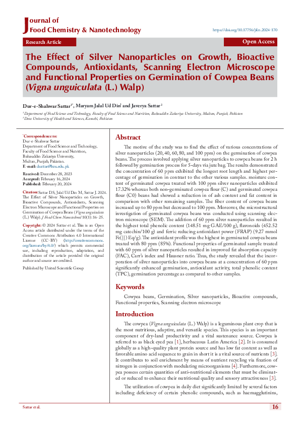 (PDF) The Effect of Silver Nanoparticles on Growth, Bioactive Compounds ...