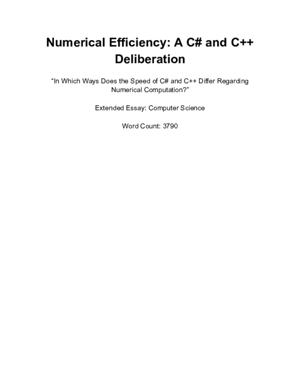(PDF) C++ and C# Paper