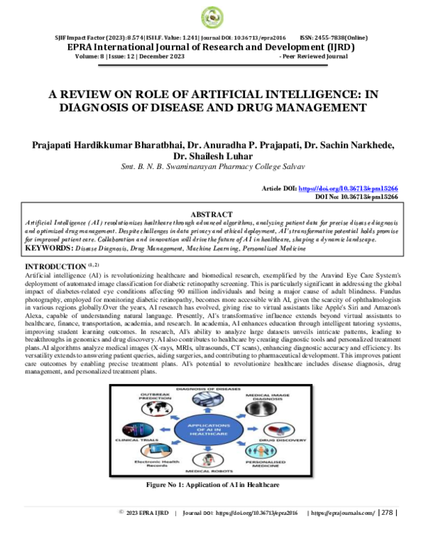 (PDF) A Review on Role of Artificial Intelligence: In Diagnosis of ...