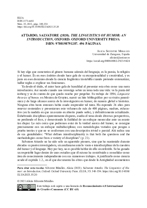(PDF) Attardo, Salvatore (2020). The Linguistics of Humor: An
