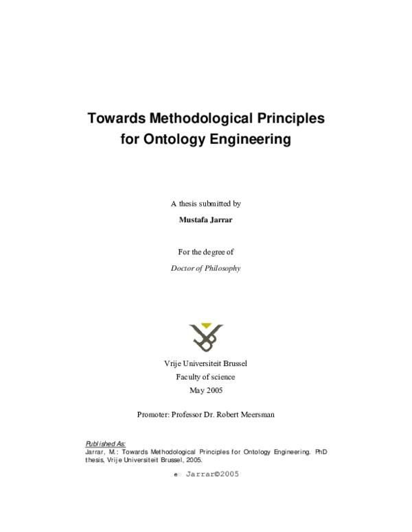 (PDF) Towards Methodological Principles for Ontology Engineering