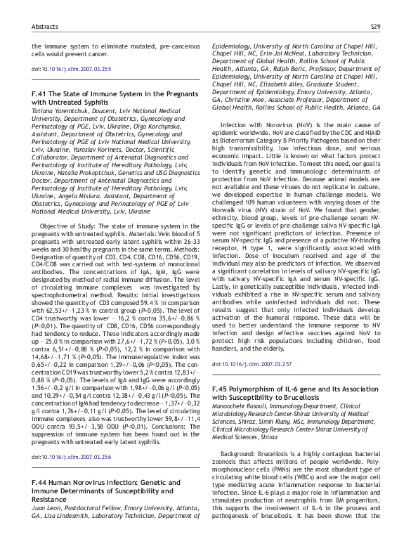 (PDF) Human Norovirus Infection: Genetic and Immune Determinants of ...