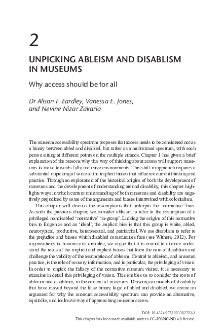 (PDF) Unpicking ableism and disablism in museums
