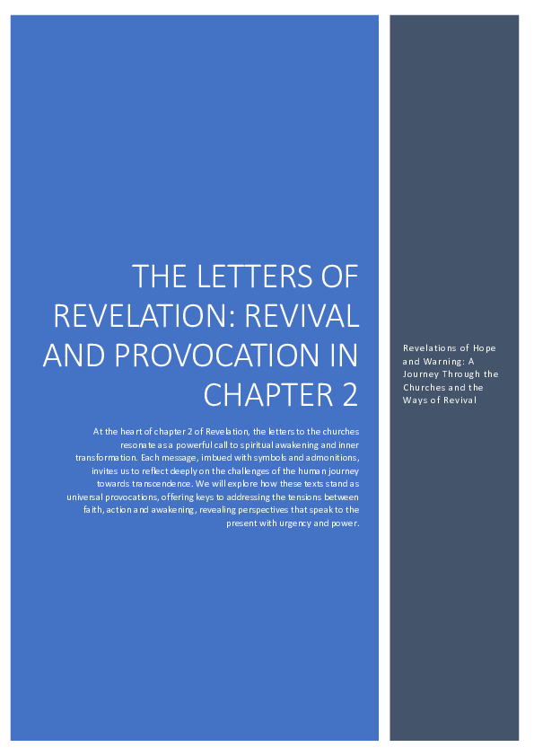 (PDF) THE LETTERS OF REVELATION: REVIVAL AND PROVOCATION IN CHAPTER 2