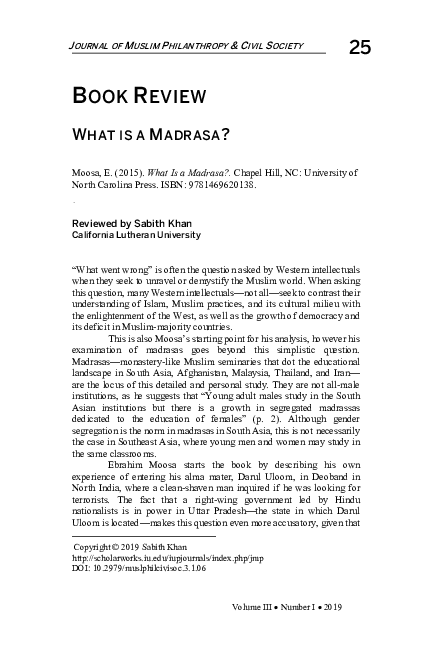 (PDF) What Is a Madrasa?