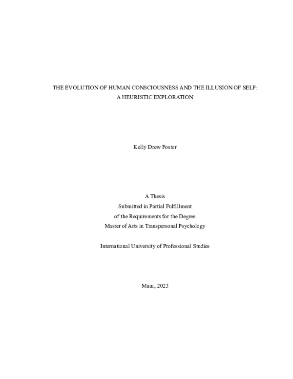 (PDF) The Evolution of Human Consciousness and the Illusion of Self: A ...