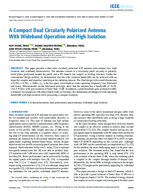 (PDF) A Compact Dual Circularly Polarized Antenna With Wideband ...