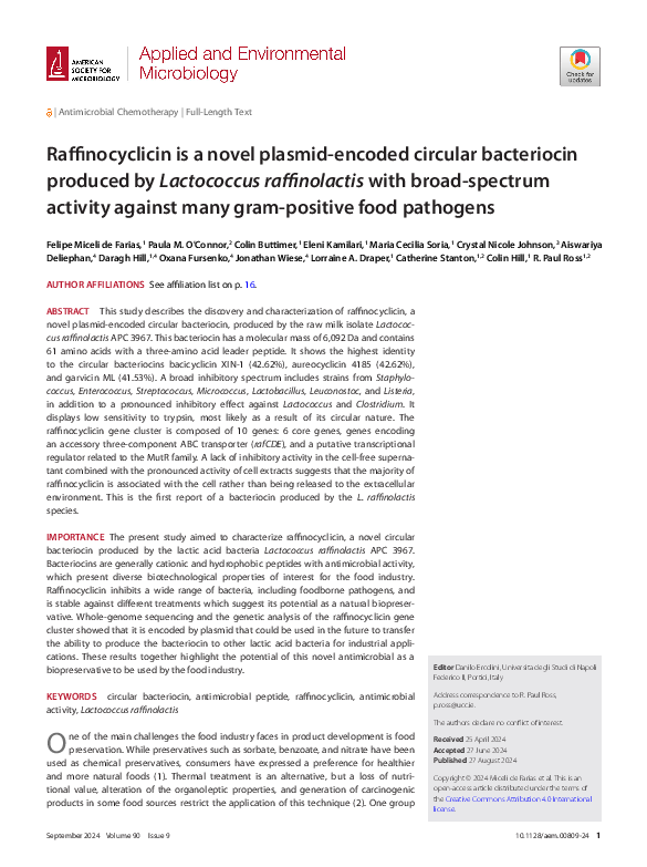 (PDF) Raffinocyclicin is a novel plasmid-encoded circular bacteriocin ...
