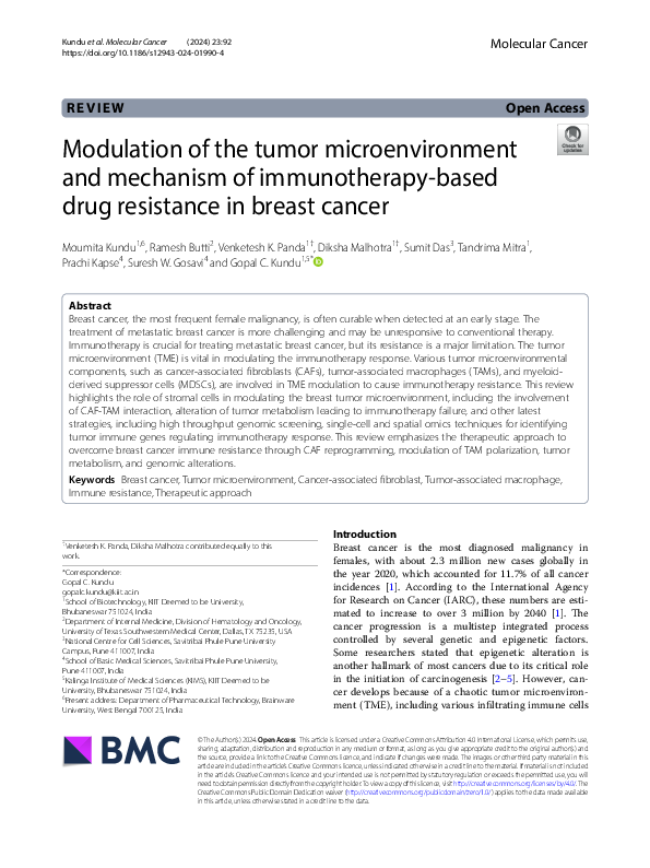 (PDF) Modulation of the tumor microenvironment and mechanism of ...
