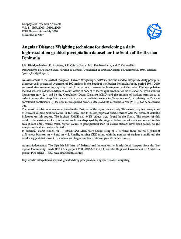 (PDF) Angular Distance Weighting technique for developing a daily high ...