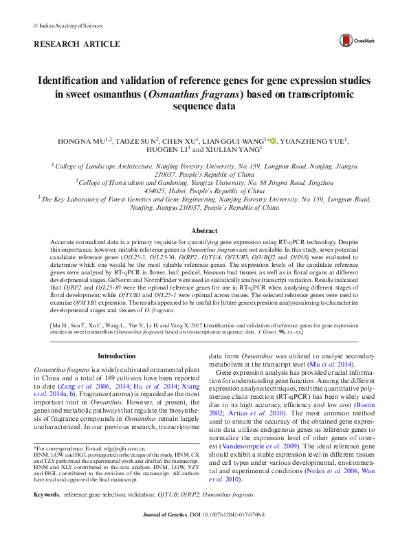 (PDF) Identification and Validation of Reference Genes of Circulating ...
