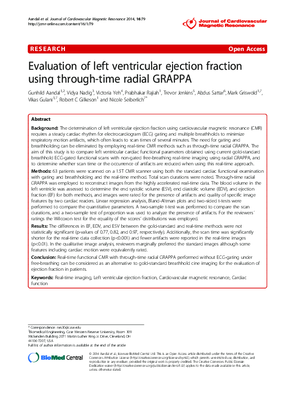(PDF) Evaluation of left ventricular ejection fraction using through ...