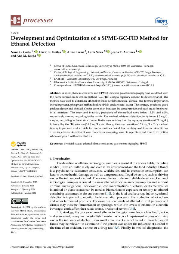 (PDF) Development and Optimization of a SPME-GC-FID Method for Ethanol ...