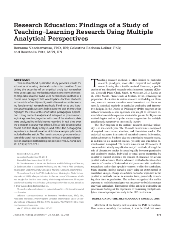 (PDF) Research Education: Findings of a Study of Teaching–Learning ...