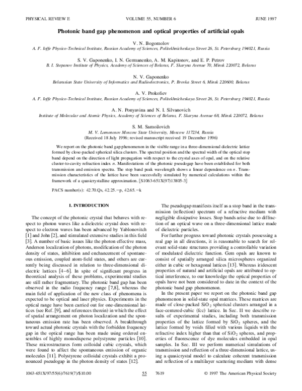 (PDF) Photonic band gap phenomenon and optical properties of artificial ...