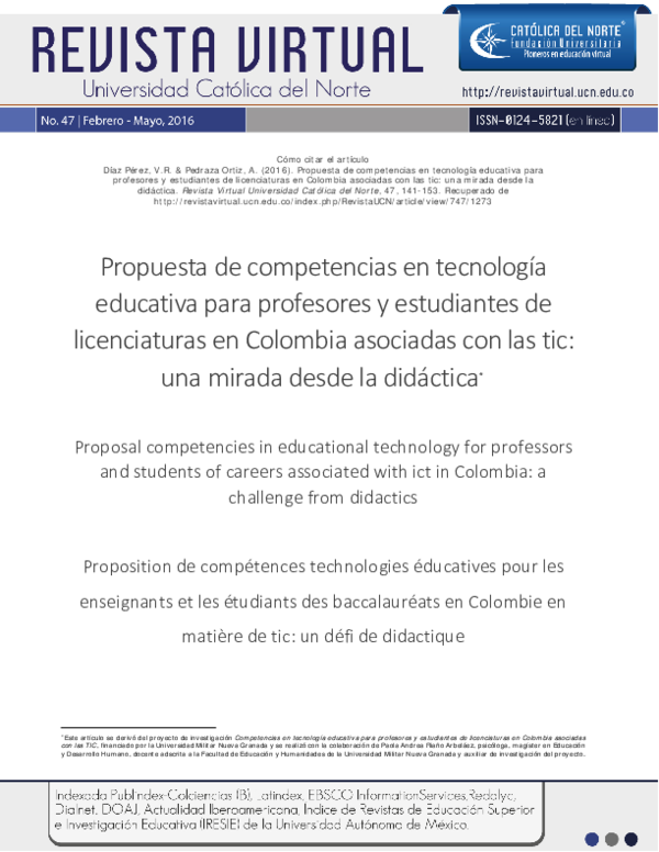 (PDF) Propuesta de competencias en tecnología educativa para profesores ...