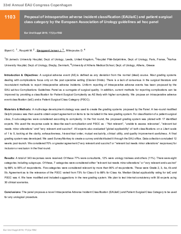 (PDF) Proposal of intraoperative adverse incident classification ...