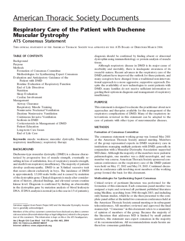 (PDF) Respiratory Care of the Patient with Duchenne Muscular Dystrophy