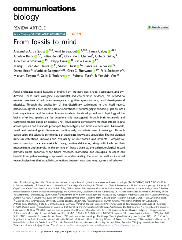 (PDF) From fossils to mind
