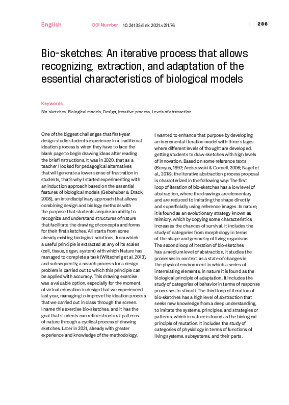 (PDF) Bio-sketches: an iterative process that allows recognizing ...