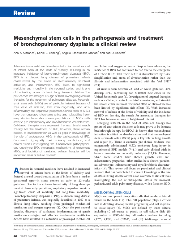 (PDF) Mesenchymal stem cells in the pathogenesis and treatment of ...