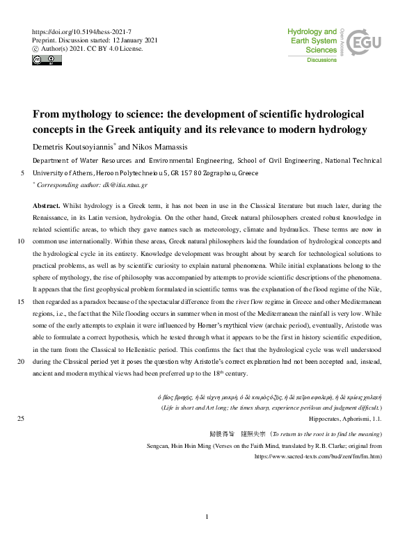 (PDF) From mythology to science: the development of scientific ...