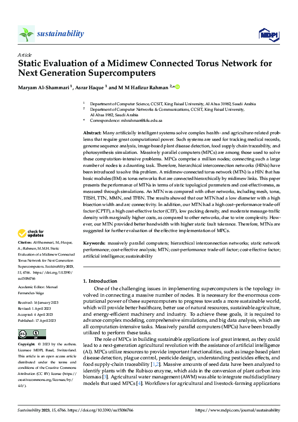 (PDF) Static Evaluation of a Midimew Connected Torus Network for Next ...