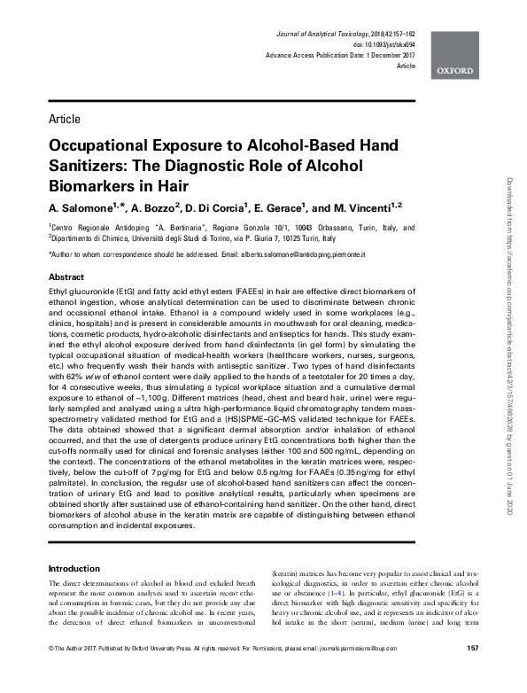 (PDF) Occupational Exposure to Alcohol-Based Hand Sanitizers: The ...