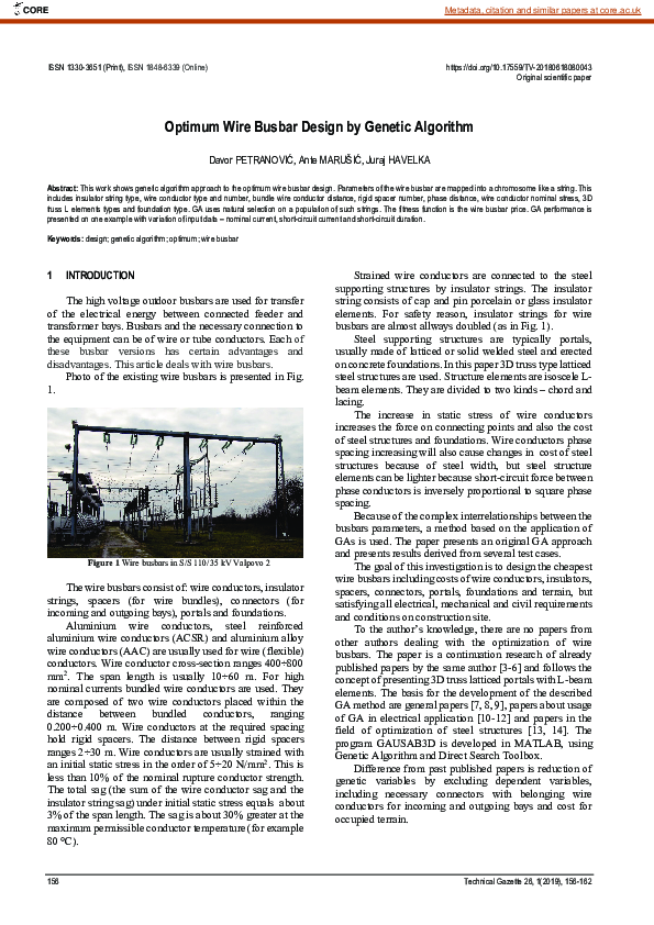 (PDF) Optimum Wire Busbar Design by Genetic Algorithm