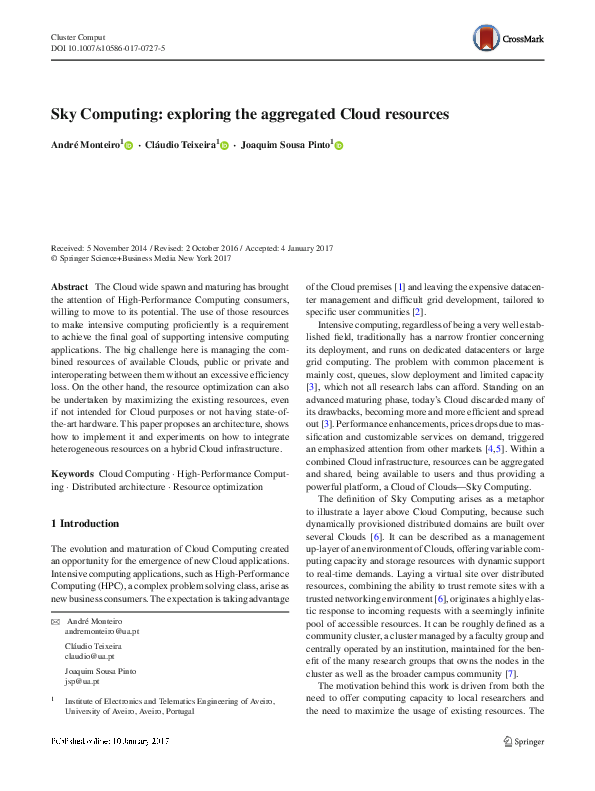 (PDF) Sky computing: Exploring the aggregated cloud resources — Part II