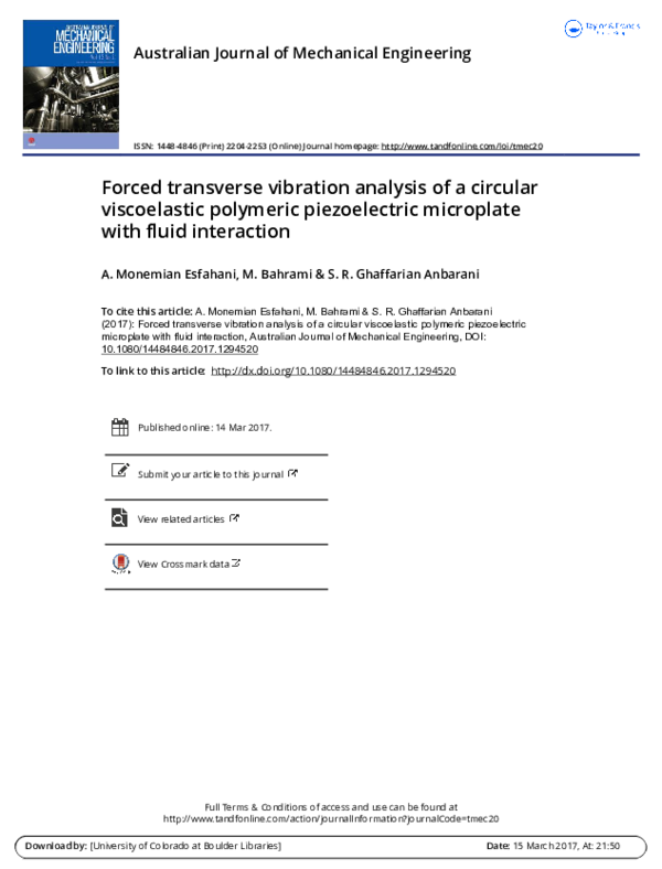 (PDF) Forced transverse vibration analysis of a circular viscoelastic ...