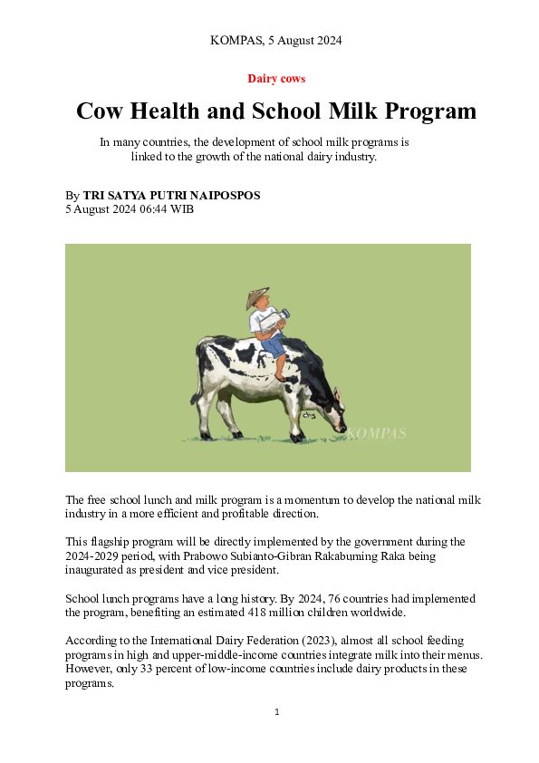 (PDF) Cow Health and School Milk Program