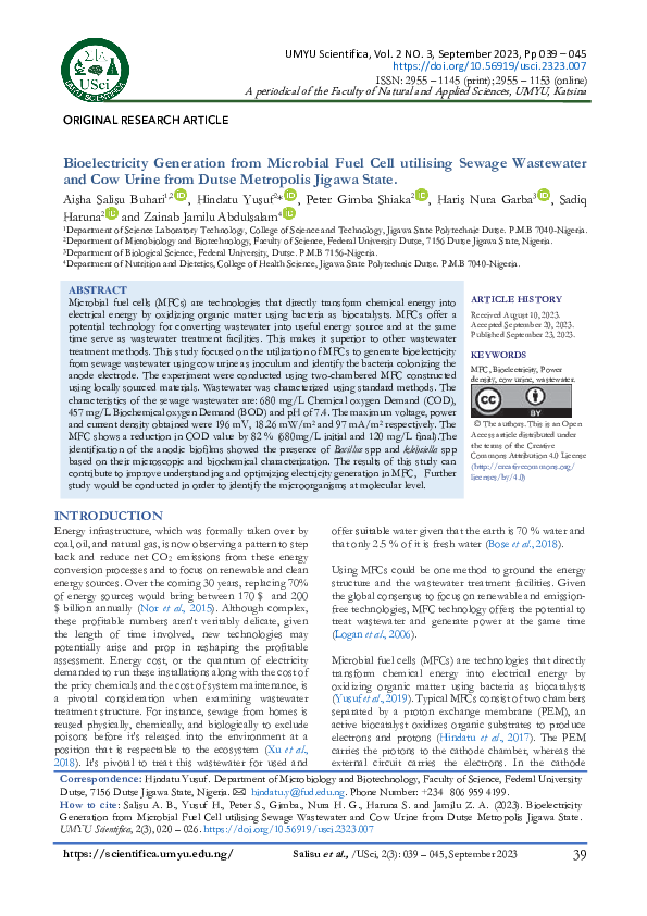 (PDF) Bioelectricity Generation from Microbial Fuel Cell utilizing ...