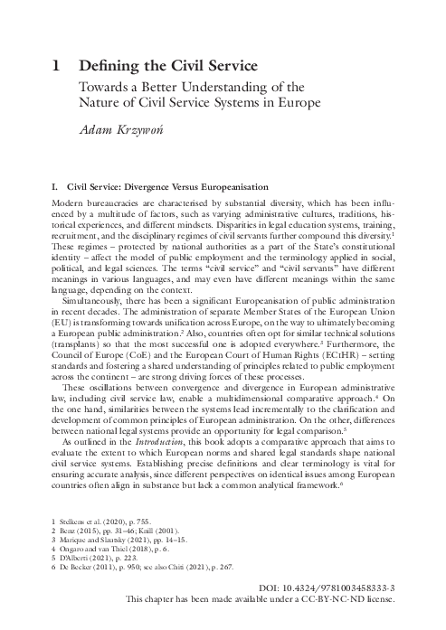 (PDF) Defining the Civil Service: Towards a Better Understanding of the ...