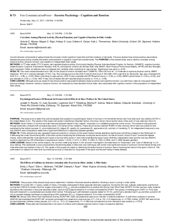 (PDF) The Effects of Caffeine on Selective Attention after Exercise in ...