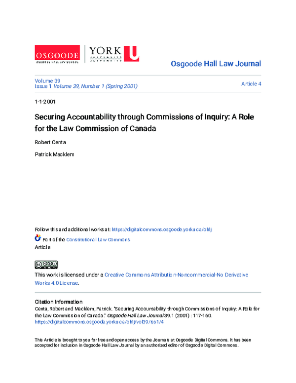 (PDF) Securing Accountability through Commissions of Inquiry: A Role ...