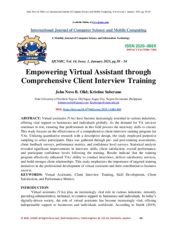 (PDF) Empowering Virtual Assistant through Comprehensive Client ...